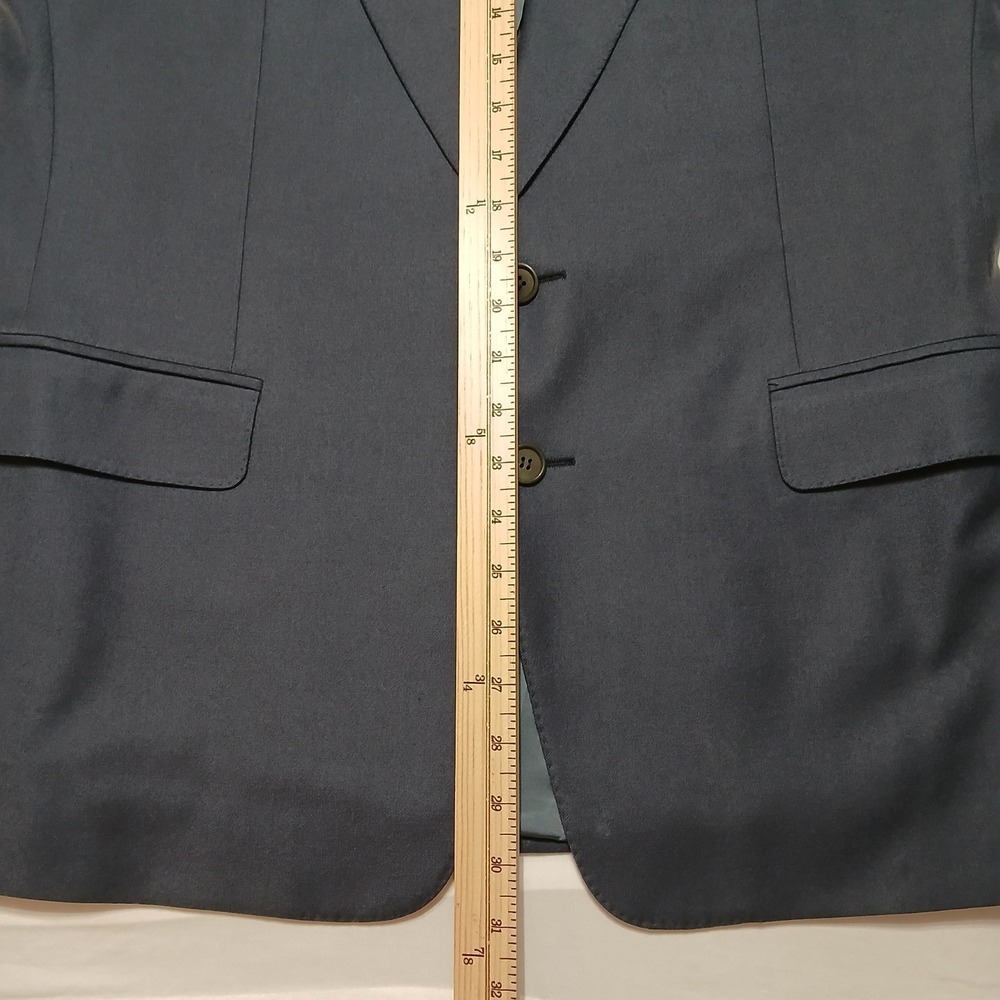 Canali Mens Blue Virgin Wool Blazer Size 40R Non-vented/ Single Breast/ 3 Button - Picture 11 of 13